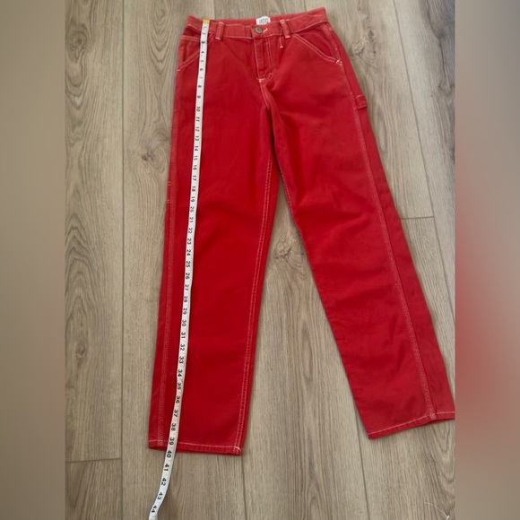 BDG Bold Red Denim Pants - Picture 2 of 9